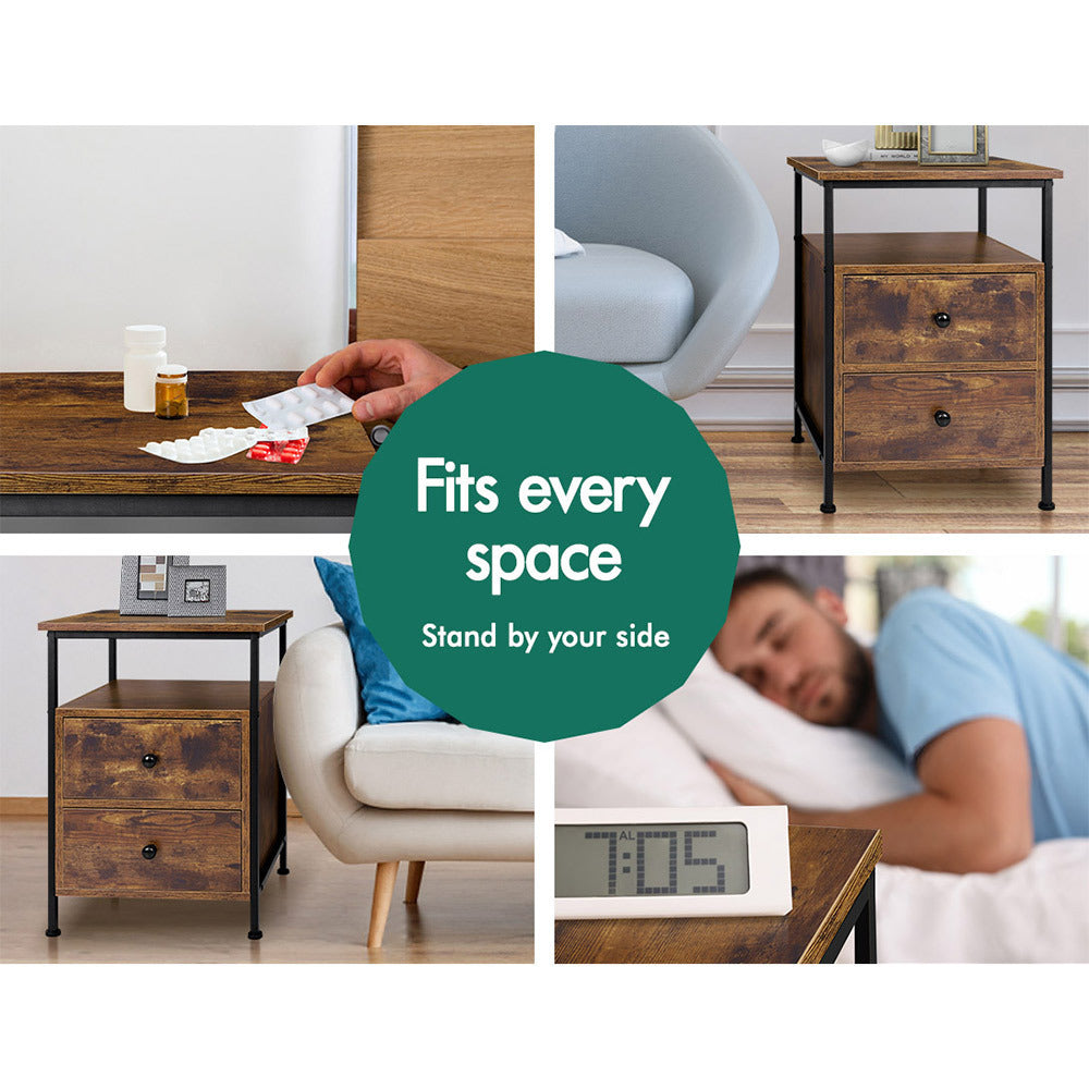 ALFORDSON Bedside Table Wood Nightstand Storage Cabinet Wooden Side Table