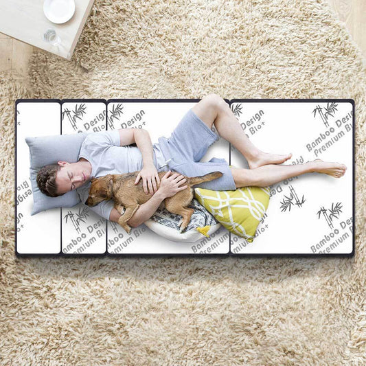 STARRY EUCALYPT Folding Mattress Bamboo Fabric Foldable Sofa Lounge King Single