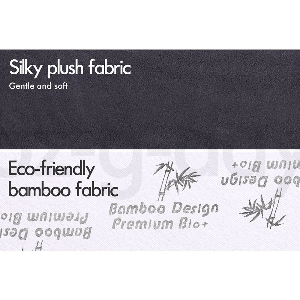 STARRY EUCALYPT Folding Mattress Bamboo Fabric Foldable Sofa Lounge King Single