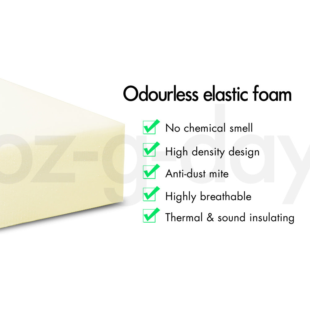 STARRY EUCALYPT Folding Mattress Bamboo Fabric Foldable Sofa Lounge King Single