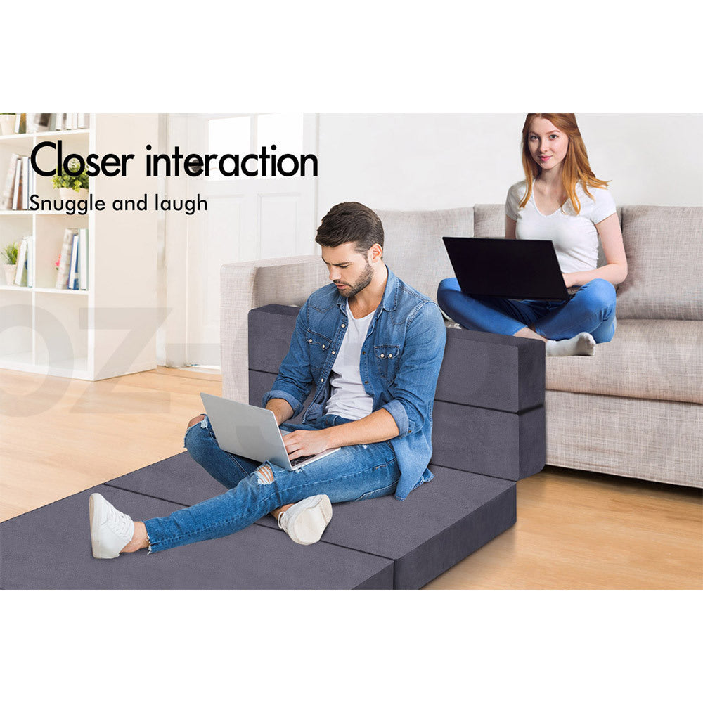 STARRY EUCALYPT Folding Mattress Foldable Sofa Lounge Foam Chair Portable Single