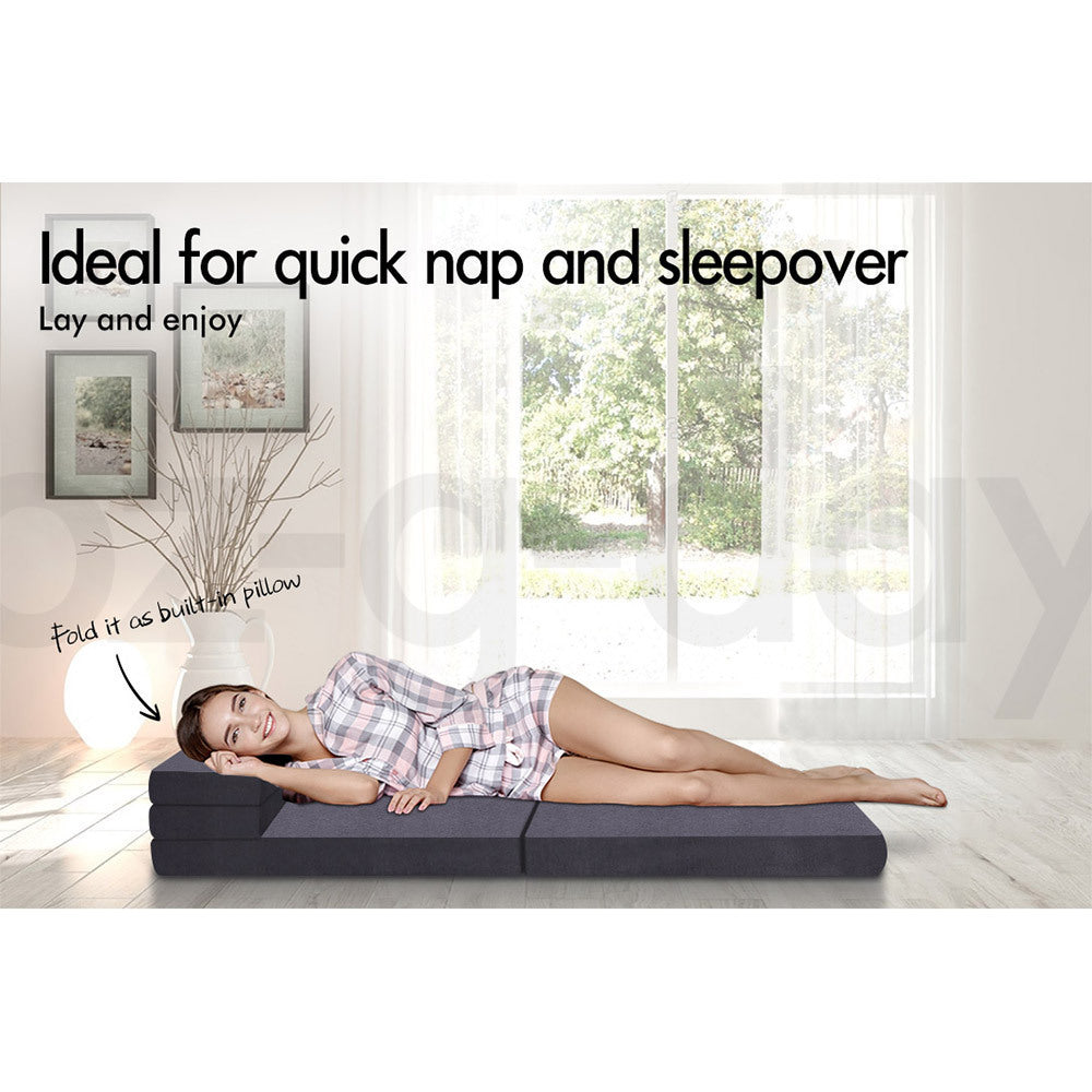 STARRY EUCALYPT Folding Mattress Foldable Sofa Lounge Foam Chair Portable Single