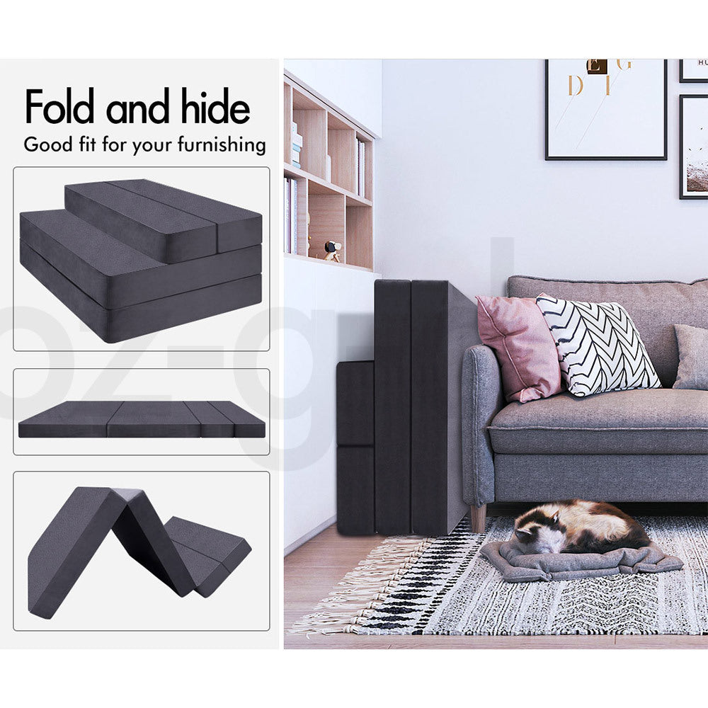 STARRY EUCALYPT Folding Mattress Foldable Sofa Lounge Foam Chair Portable Single