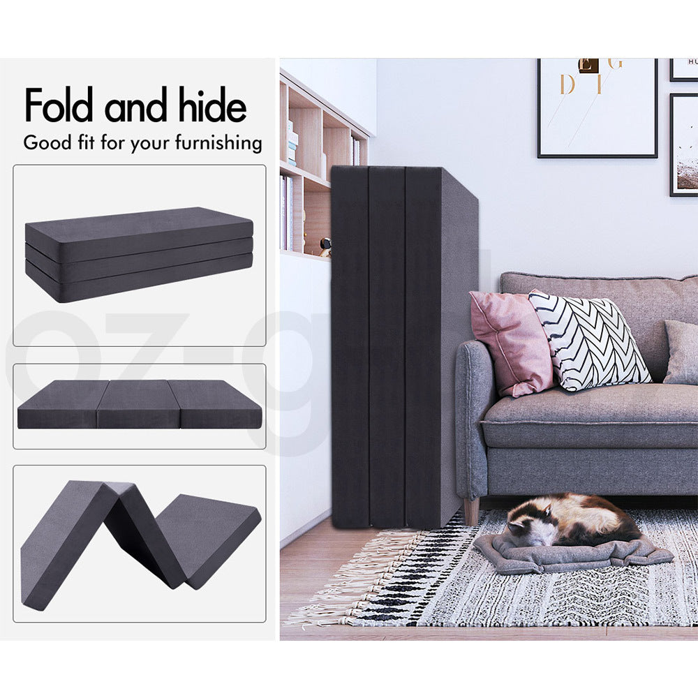 STARRY EUCALYPT Folding Mattress Foldable Sofa Lounge Foam Chair Portable Double
