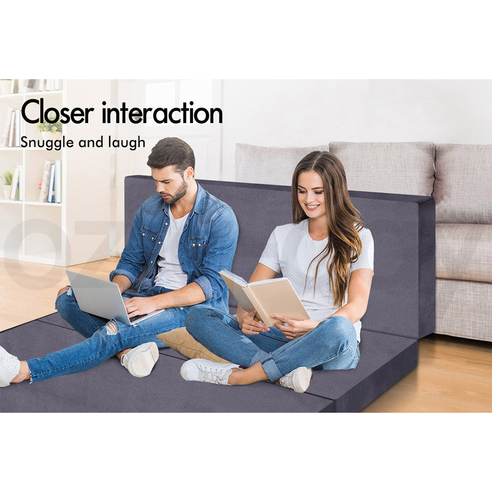 STARRY EUCALYPT Folding Mattress Foldable Sofa Lounge Foam Chair Portable Double
