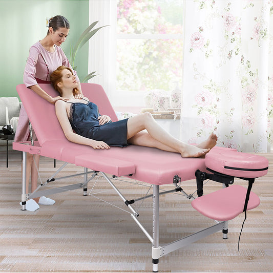 ALFORDSON Massage Table 3 Fold 75cm Foldable Portable Aluminium Lift Up Bed Desk