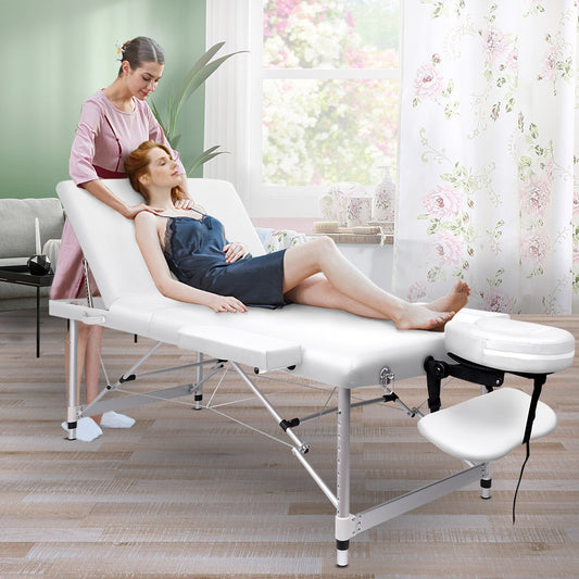 ALFORDSON Massage Table 3 Fold 75cm Foldable Portable Aluminium Lift Up Bed Desk