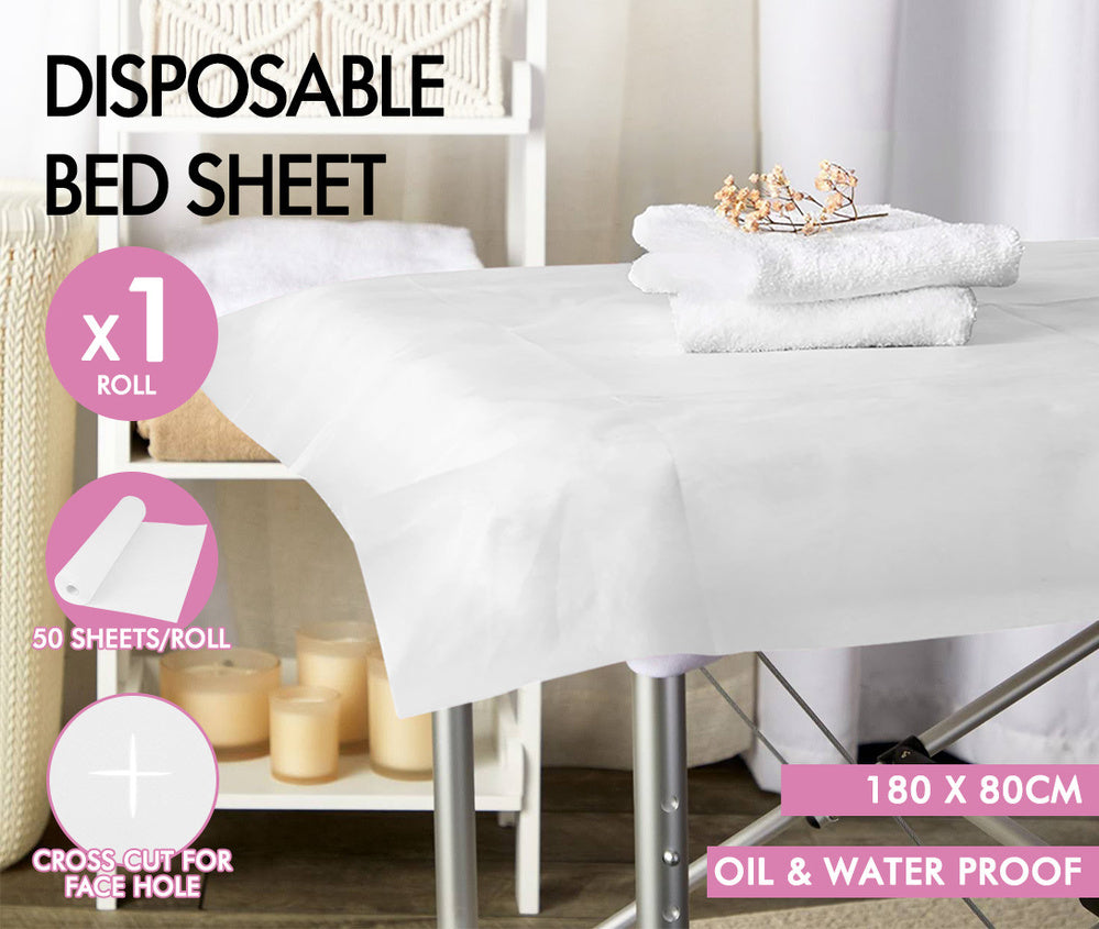 ALFORDSON 50X Disposable Bed Sheet Non-woven Massage Table White Cover SPA Salon