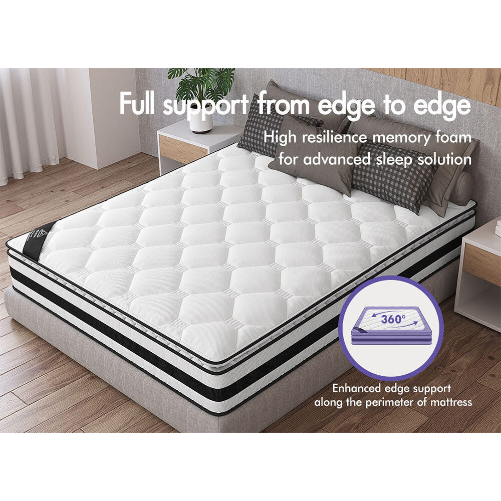 STARRY EUCALYPT Mattress Pillow Top Foam Bed Double Size Bonnell Spring 22cm
