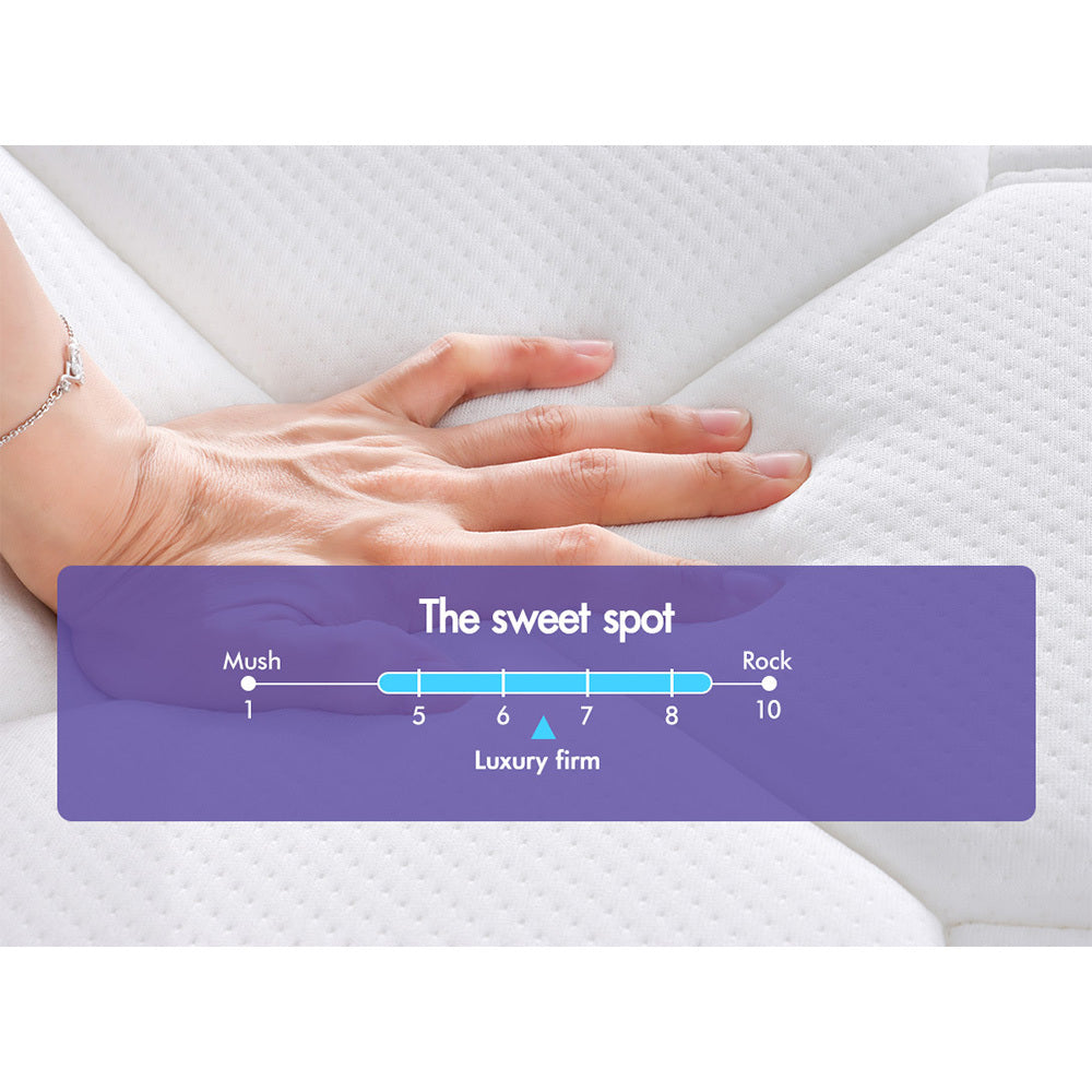 STARRY EUCALYPT Mattress Pillow Top Foam Bed King Single Bonnell Spring 22cm