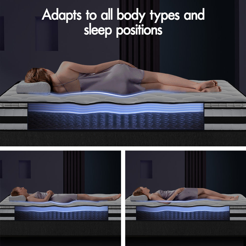 STARRY EUCALYPT Mattress Pillow Top Foam Bed Single Size Bonnell Spring 22cm