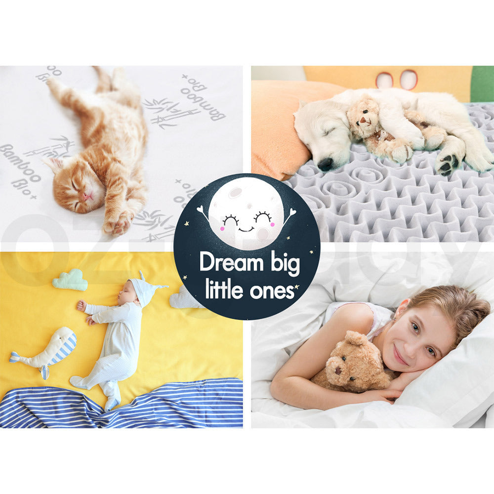 STARRY EUCALYPT Graphite Infused Memory Foam Mattress Topper 7 Zone Cool Gel King Single 8CM