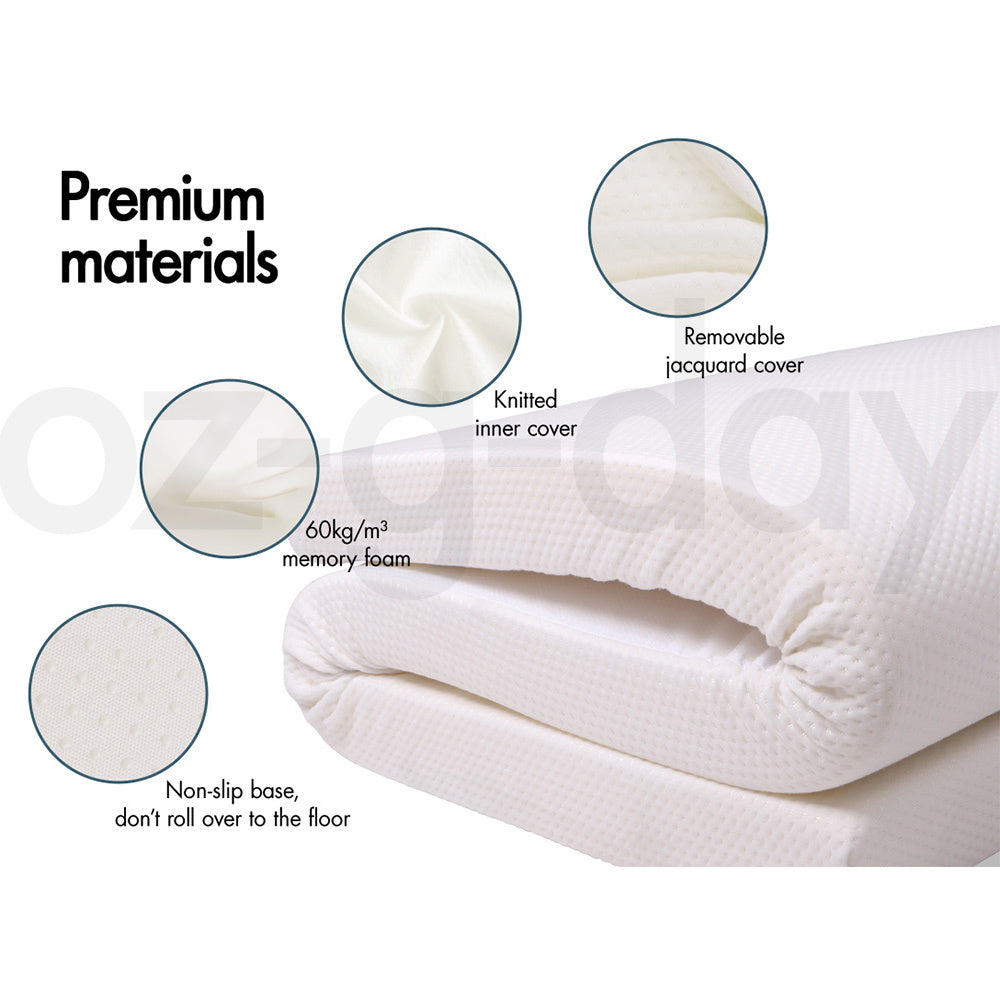 STARRY EUCALYPT Memory Foam Mattress Topper DOUBLE Size 8CM Visco Bed Cover