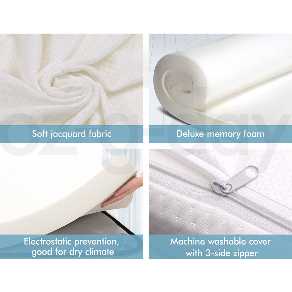 STARRY EUCALYPT Memory Foam Mattress Topper DOUBLE Size 8CM Visco Bed Cover