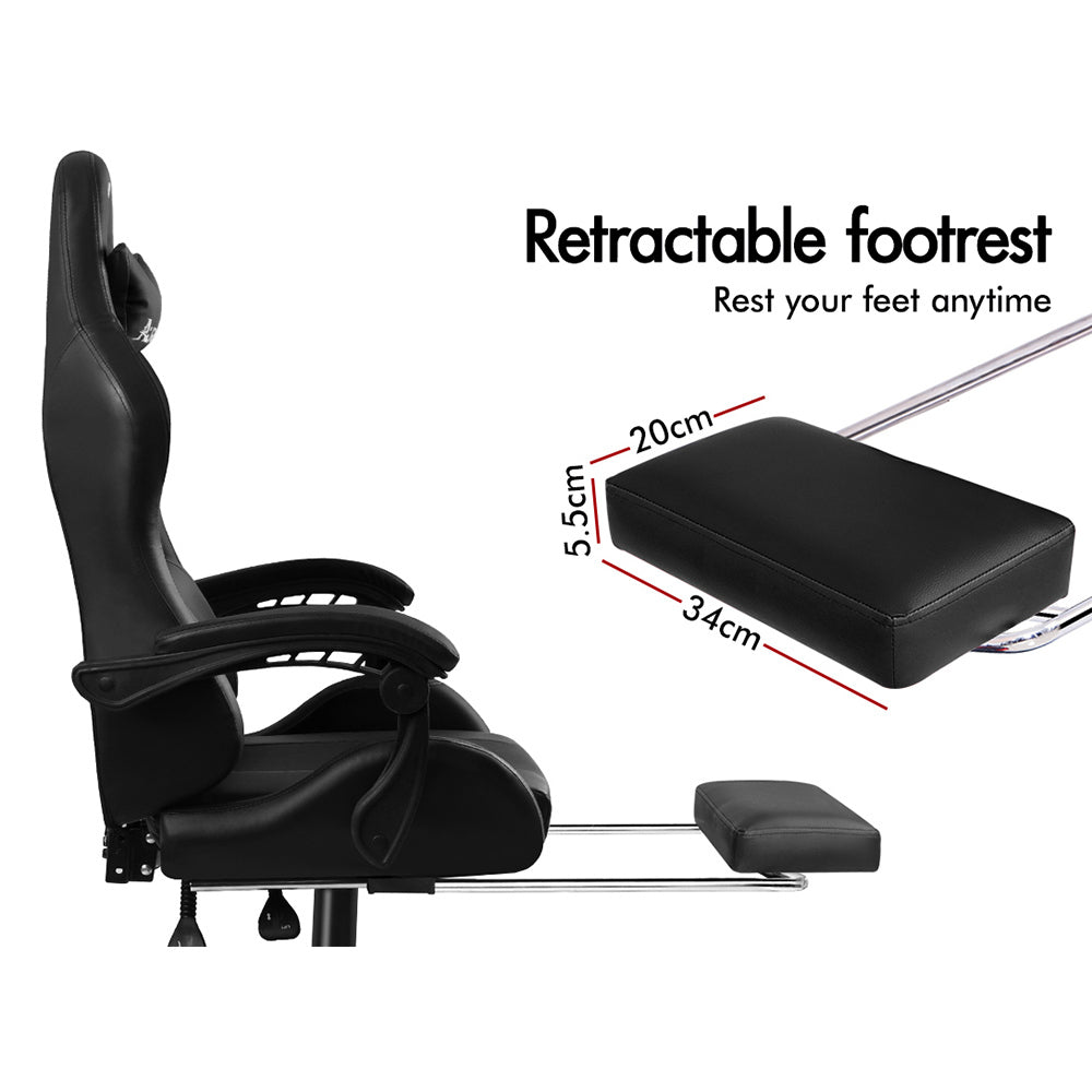 ALFORDSON Gaming Office Chair Extra Large Pillow Racing Executive Footrest Seat