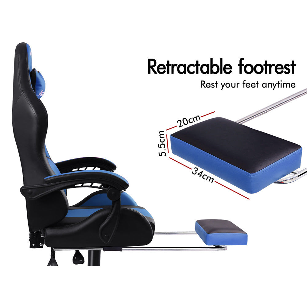 ALFORDSON Gaming Office Chair Extra Large Pillow Racing Executive Footrest Seat