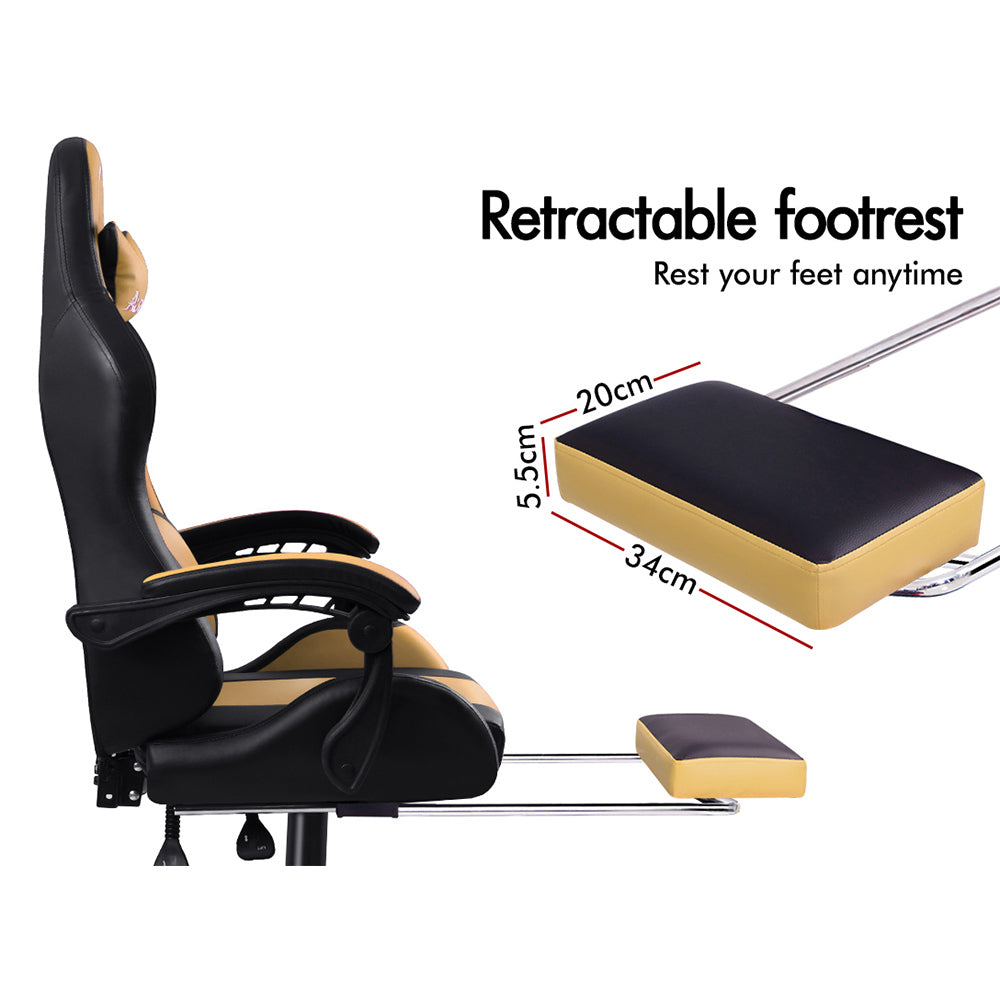 ALFORDSON Gaming Office Chair Extra Large Pillow Racing Executive Footrest Seat