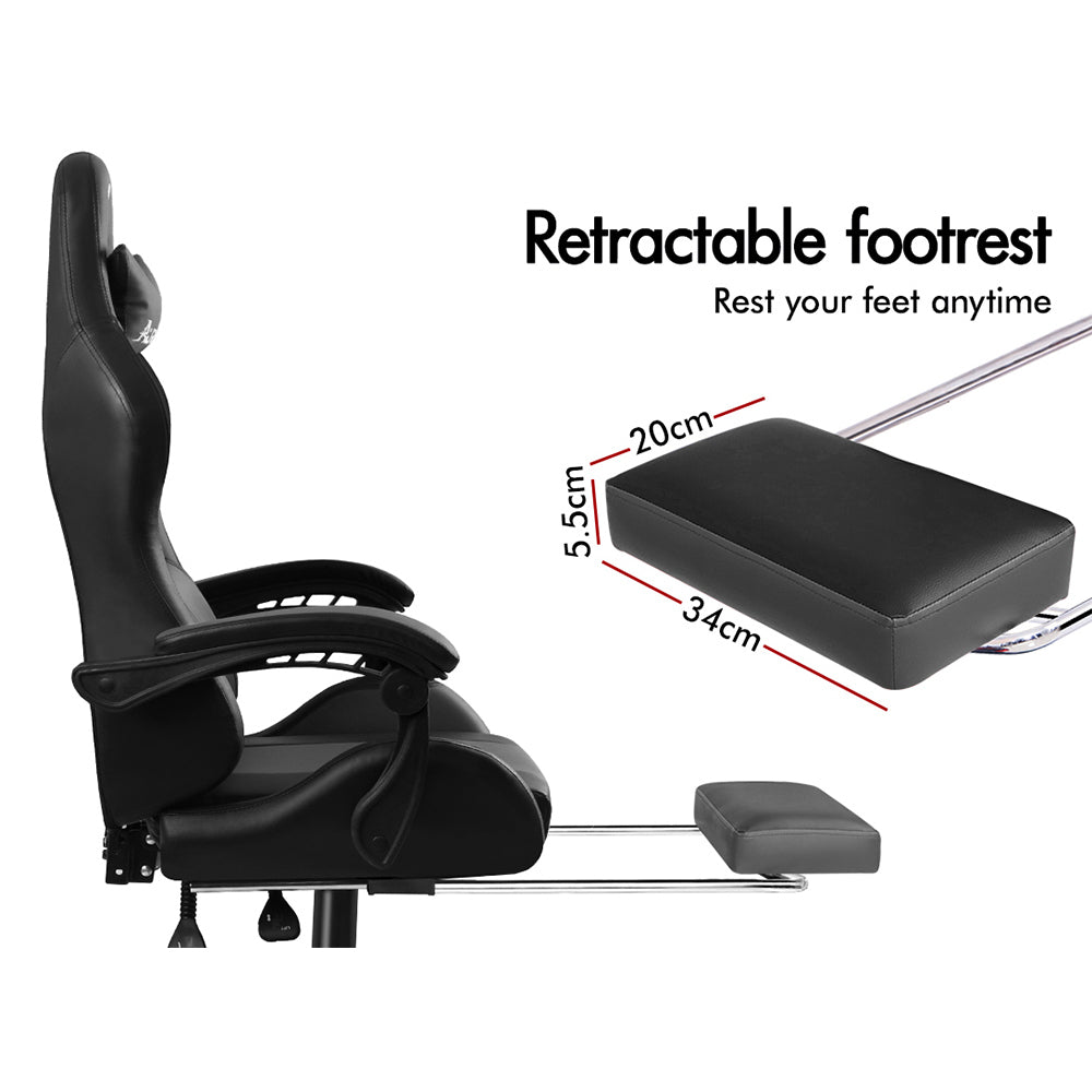 ALFORDSON Gaming Office Chair Extra Large Pillow Racing Executive Footrest Seat