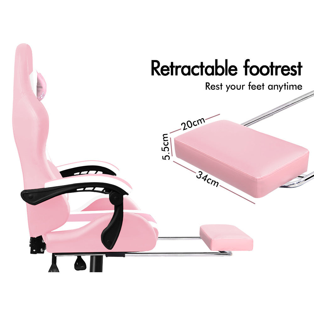 ALFORDSON Gaming Office Chair Extra Large Pillow Racing Executive Footrest Seat