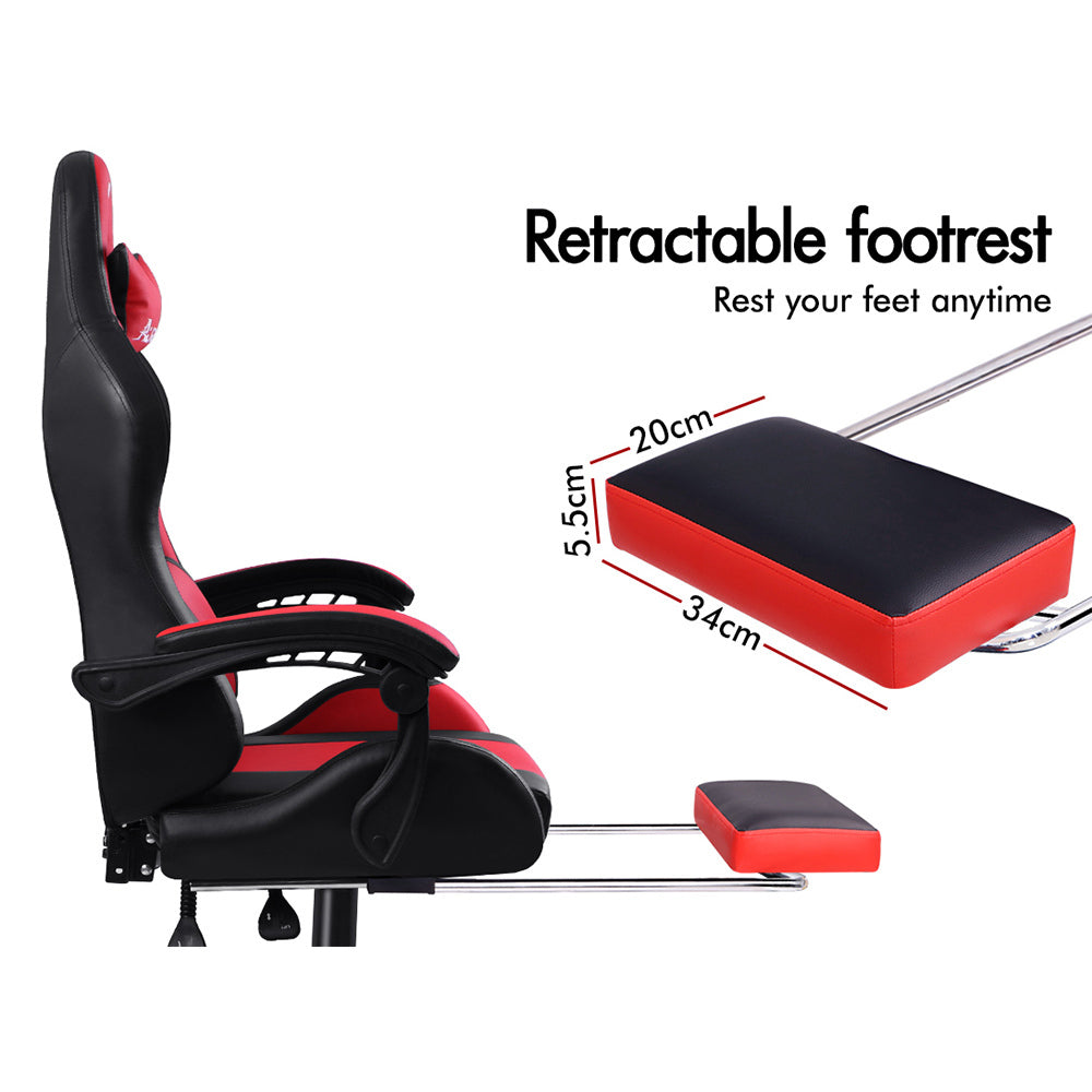 ALFORDSON Gaming Office Chair Extra Large Pillow Racing Executive Footrest Seat