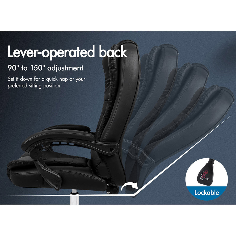 ALFORDSON Office Chair Gaming Executive Computer Recliner Racer PU Leather Seat