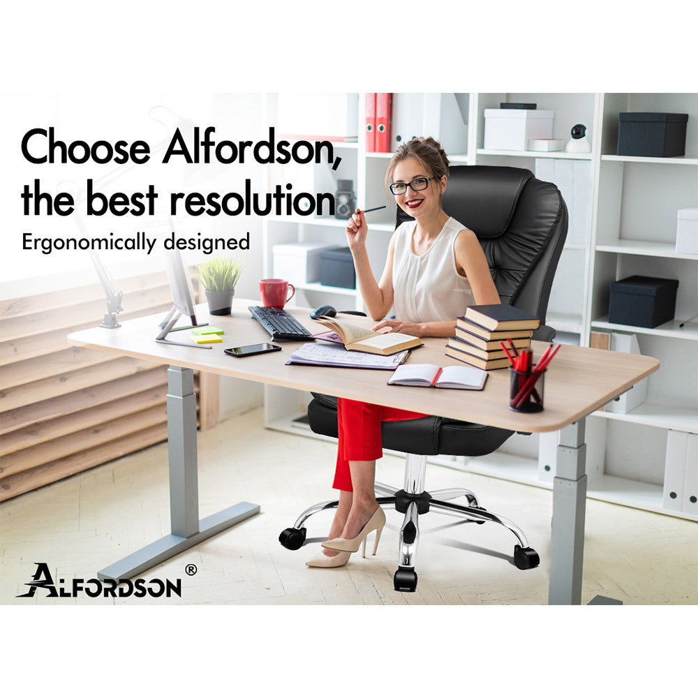 ALFORDSON Office Chair Gaming Executive Computer Recliner Racer PU Leather Seat