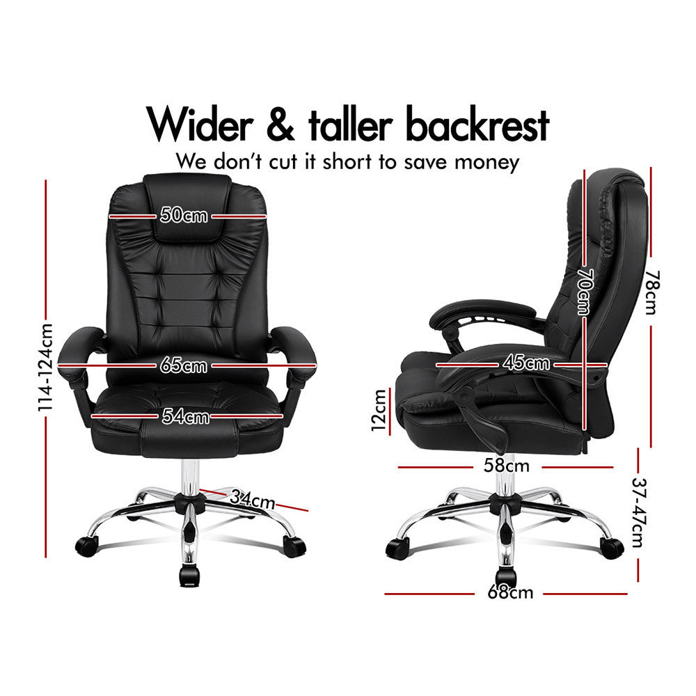 ALFORDSON Office Chair Gaming Executive Computer Recliner Racer PU Leather Seat