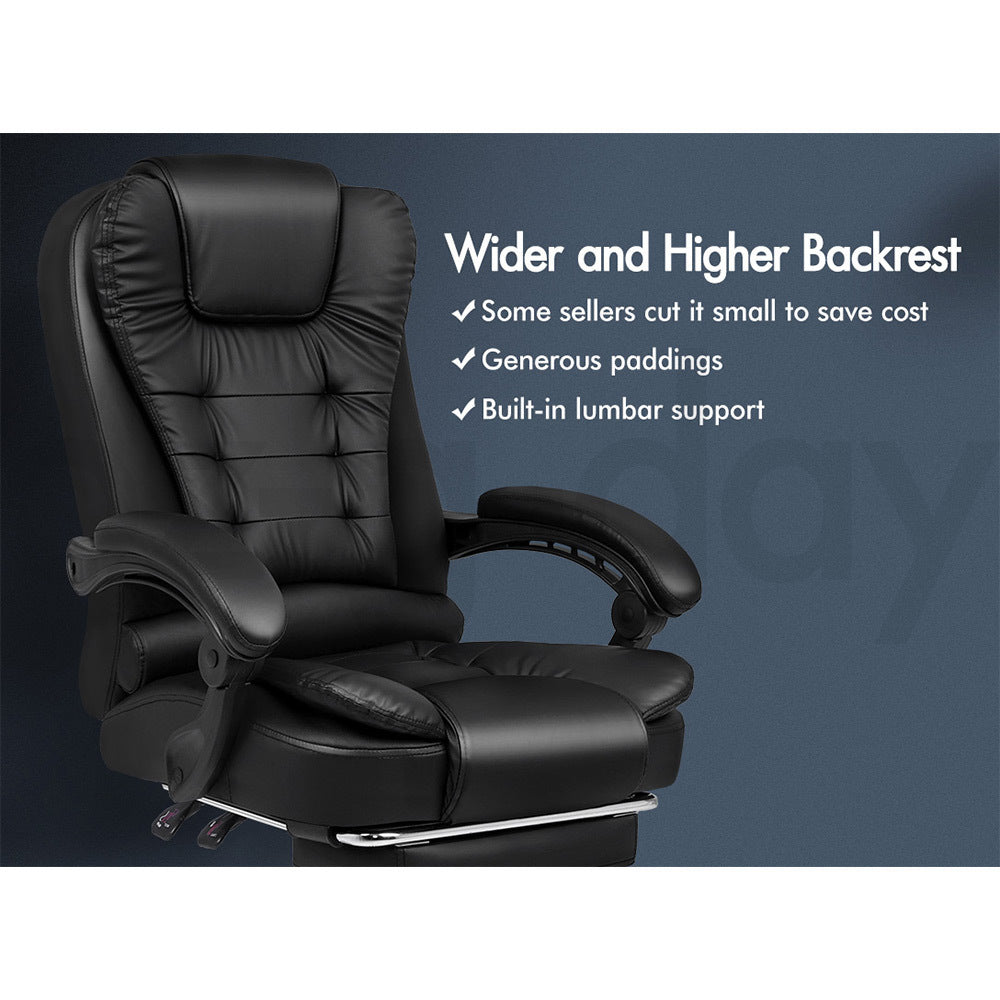 ALFORDSON Office Chair Gaming Executive Computer Racer Footrest PU Leather Seat