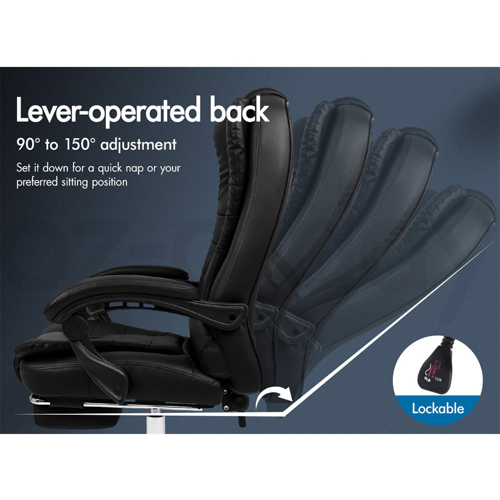ALFORDSON Office Chair Gaming Executive Computer Racer Footrest PU Leather Seat