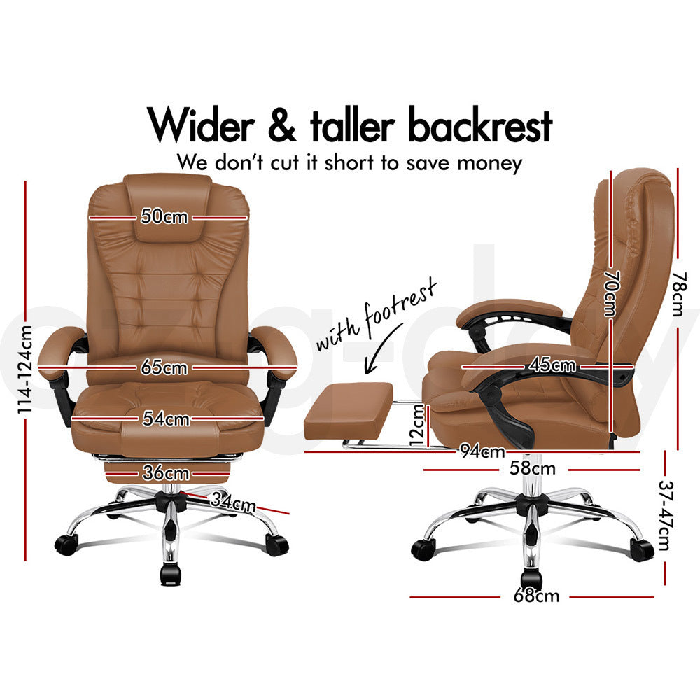 ALFORDSON Office Chair Gaming Executive Computer Racer Footrest PU Leather Seat