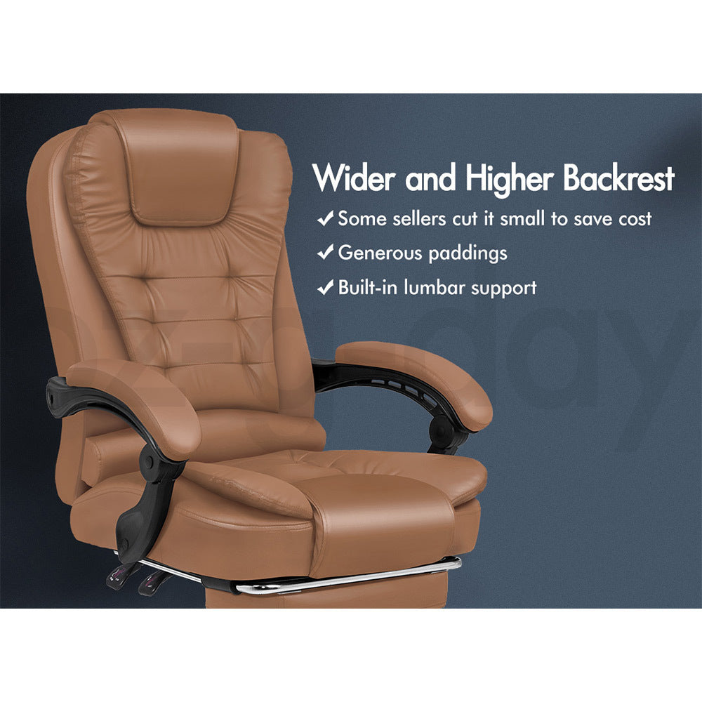 ALFORDSON Office Chair Gaming Executive Computer Racer Footrest PU Leather Seat
