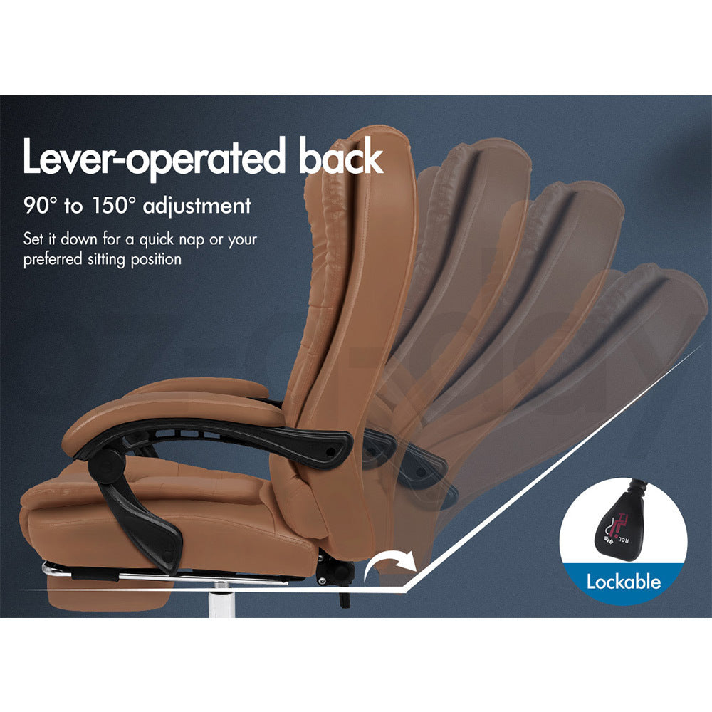 ALFORDSON Office Chair Gaming Executive Computer Racer Footrest PU Leather Seat