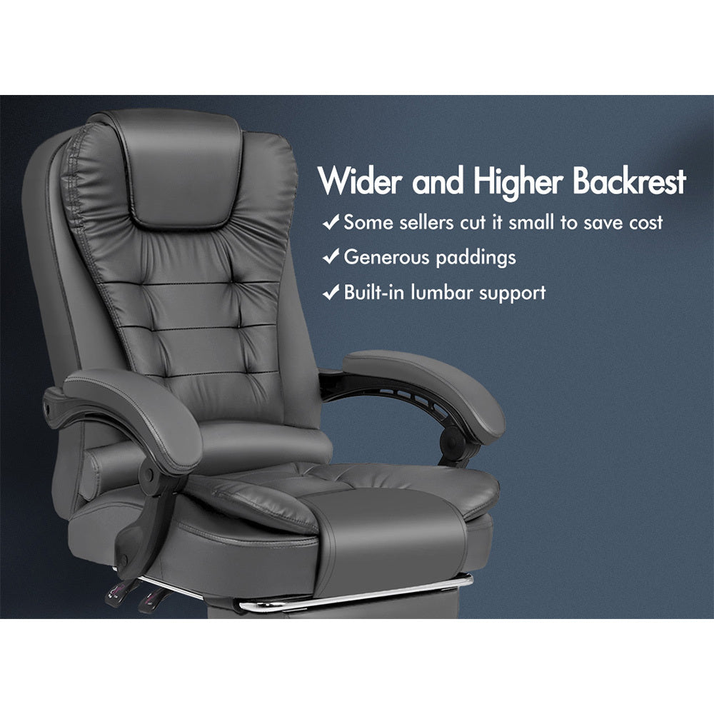 ALFORDSON Office Chair Gaming Executive Computer Racer Footrest PU Leather Seat