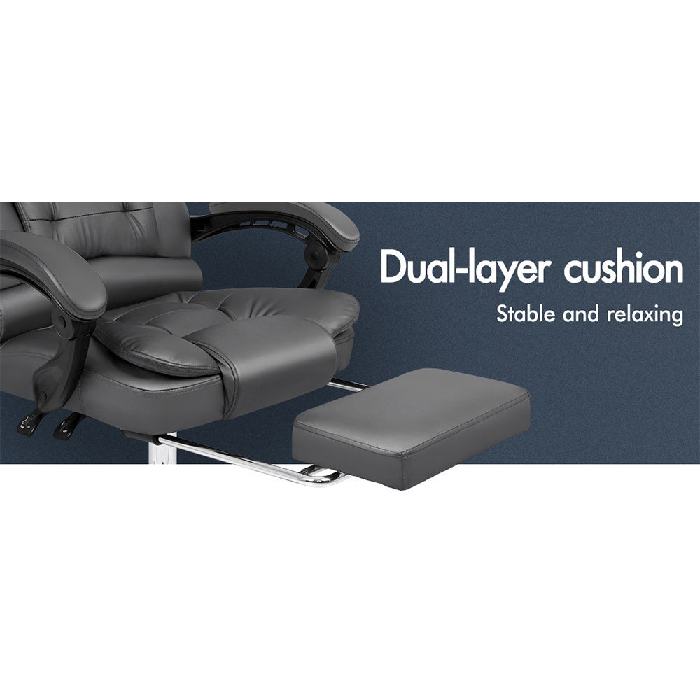ALFORDSON Office Chair Gaming Executive Computer Racer Footrest PU Leather Seat