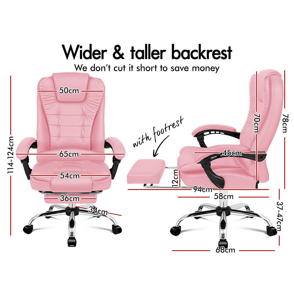 ALFORDSON Office Chair Gaming Executive Computer Racer Footrest PU Leather Seat