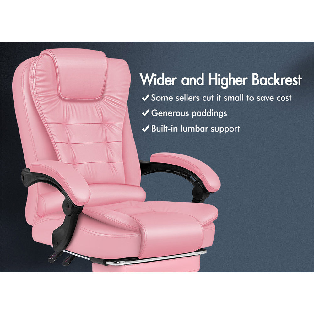 ALFORDSON Office Chair Gaming Executive Computer Racer Footrest PU Leather Seat
