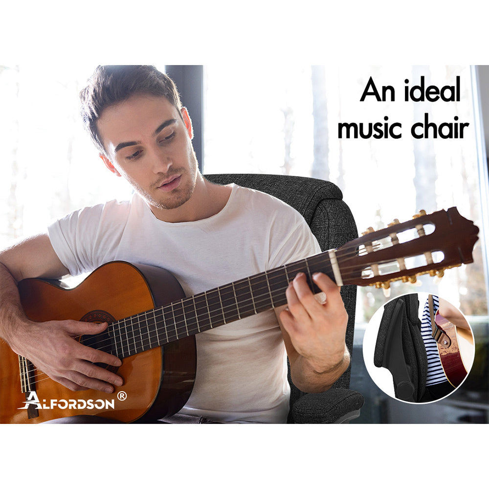 ALFORDSON Massage Office Chair Executive Computer Gaming Seat Linen Fabric Black