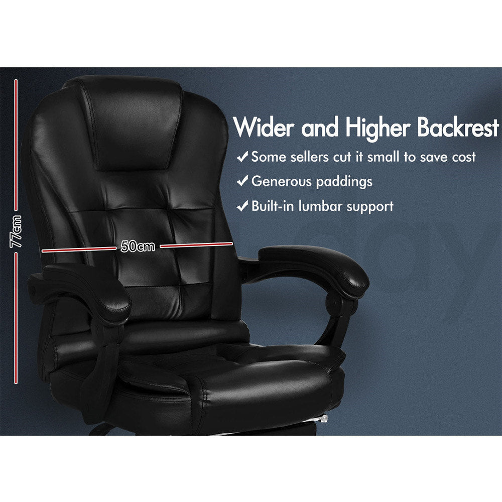 ALFORDSON Massage Office Chair FOOTREST Executive Gaming Racing Seat PU Leather