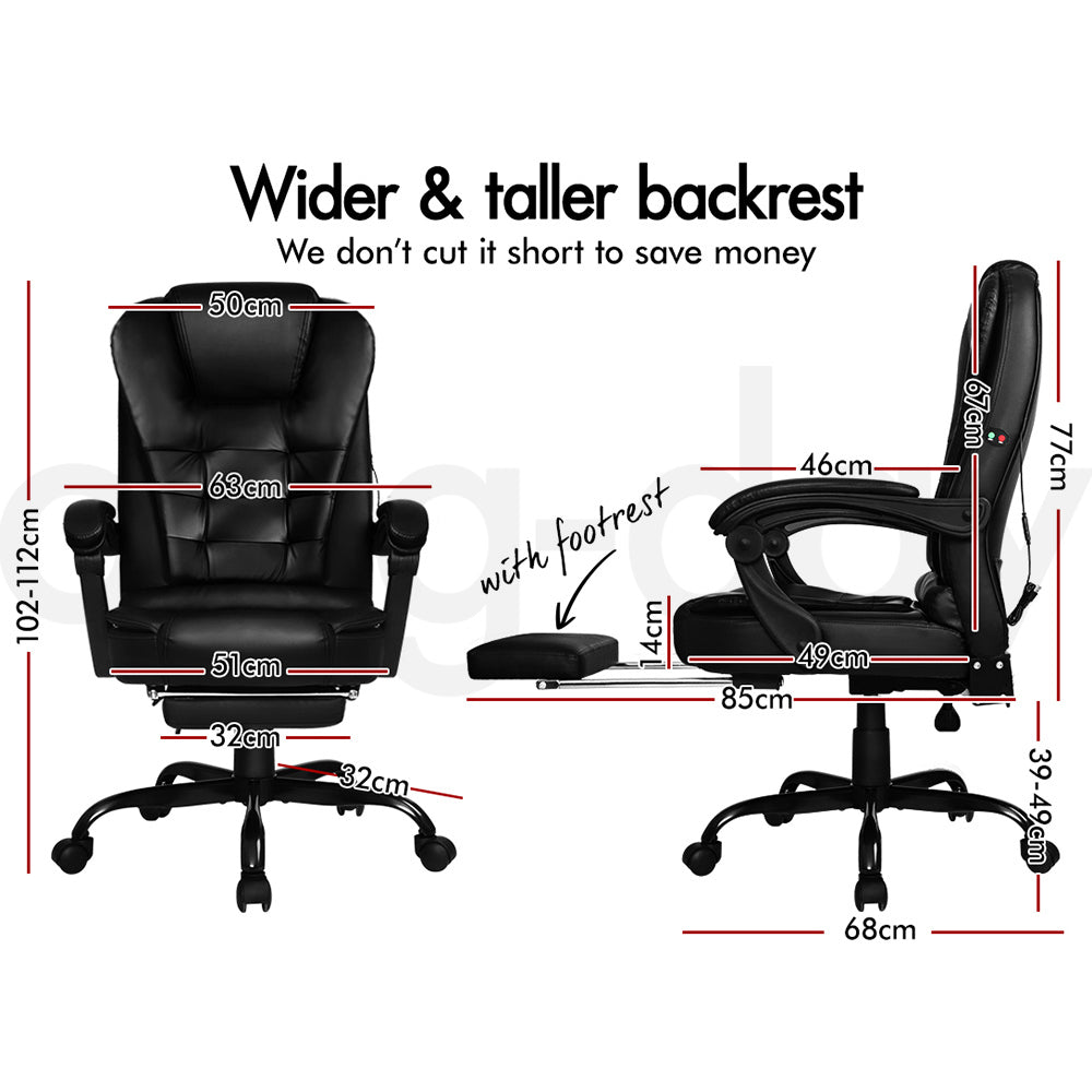 ALFORDSON Massage Office Chair FOOTREST Executive Gaming Racing Seat PU Leather