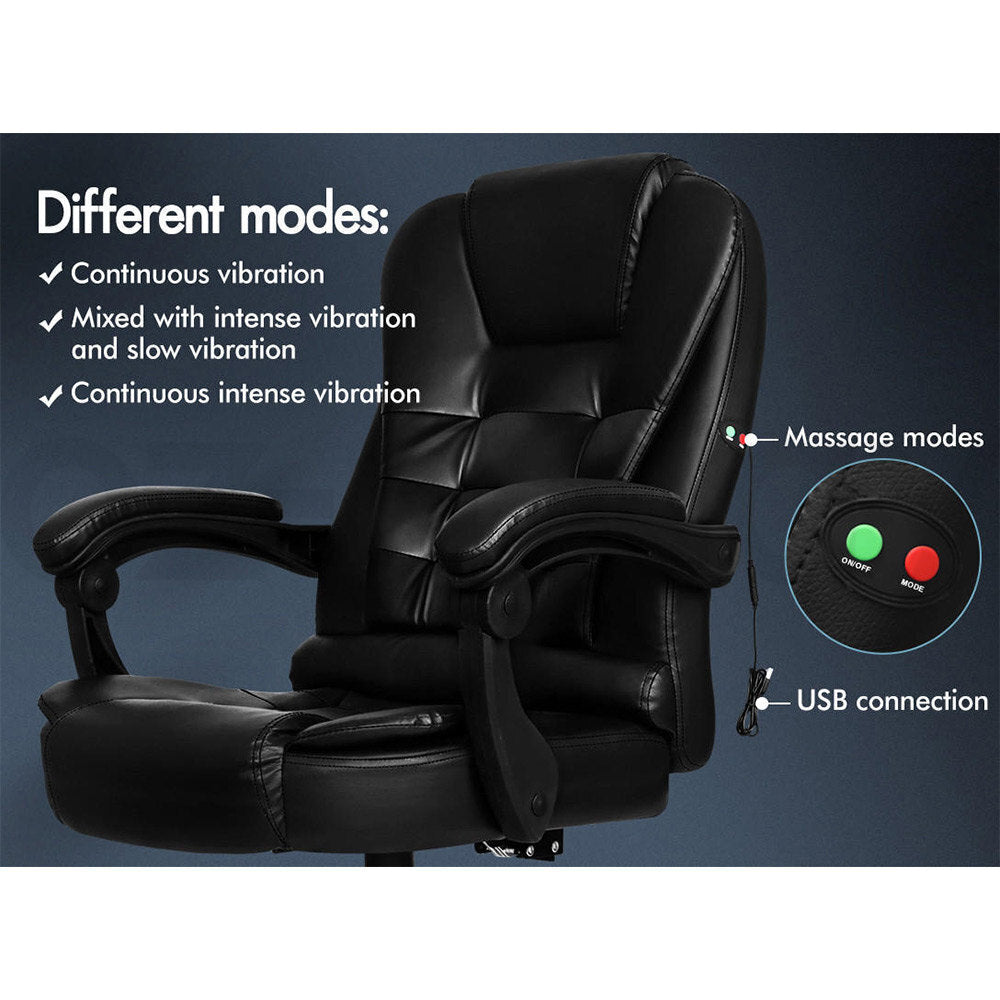 ALFORDSON Massage Office Chair Executive Recliner Gaming Racing Seat PU Leather