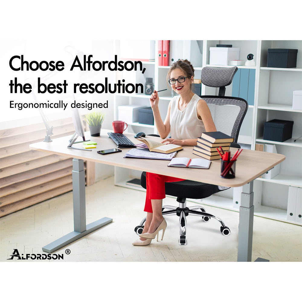 ALFORDSON Mesh Office Chair Executive Fabric Seat Gaming Racing Tilt Computer