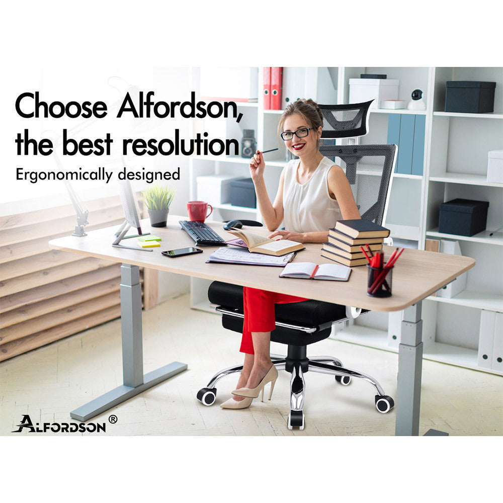 ALFORDSON Mesh Office Chair Gaming Executive Fabric Seat Racing Footrest Recline