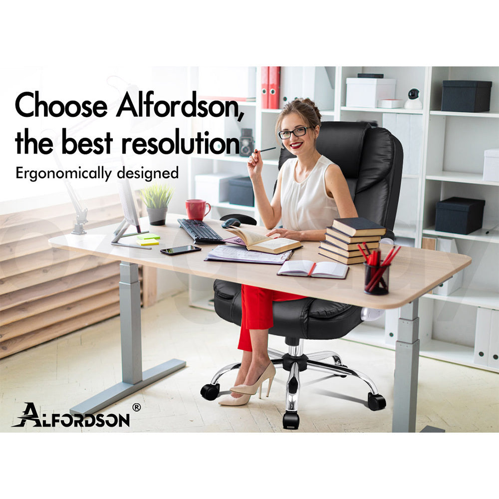 ALFORDSON Office Chair Executive Computer Gaming Racer PU Leather Work Seat