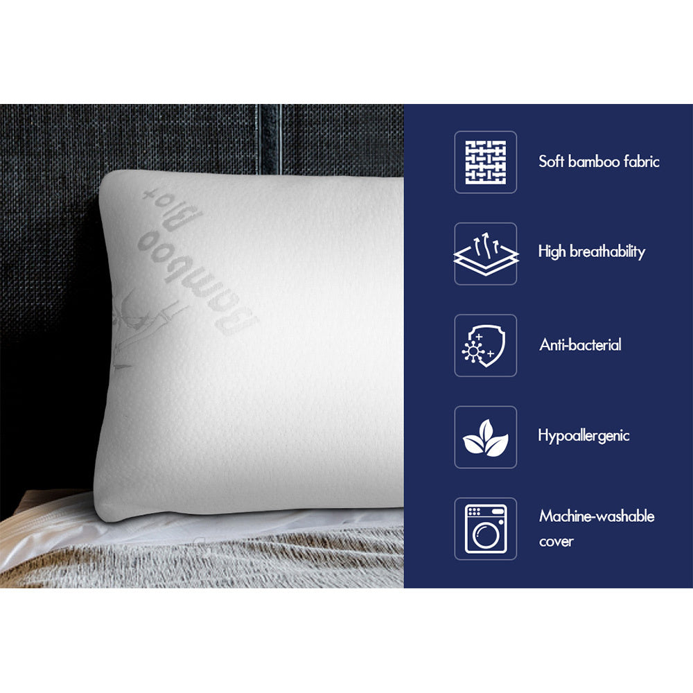 Starry Eucalypt Memory Foam Pillow Twin Pack Pillows Bamboo Fabric Cool Gel