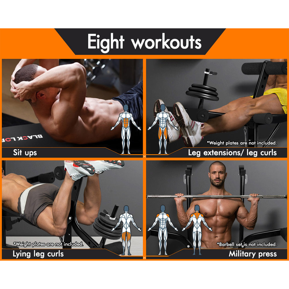 BLACK LORD Weight Bench 8in1 Press Multi-Station Fitness Home Gym Equipment