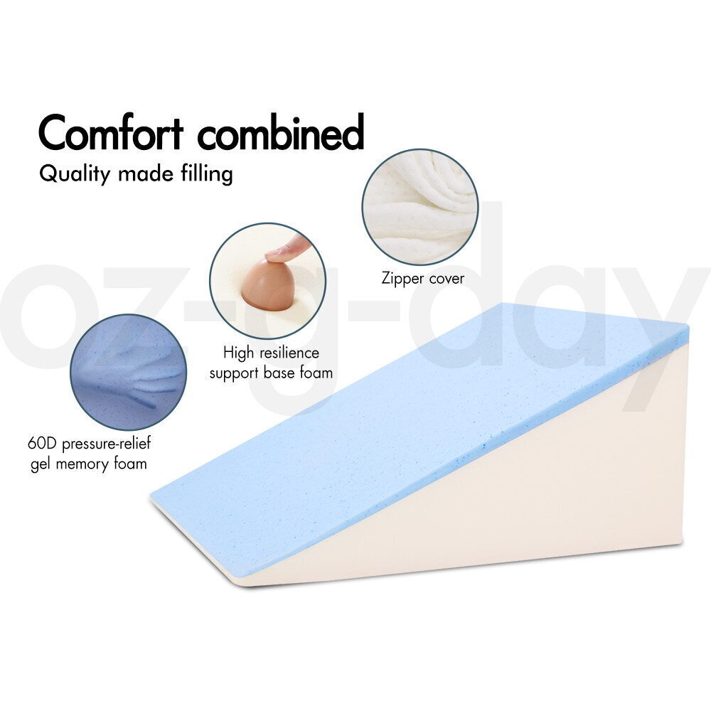 STARRY EUCALYPT Wedge Pillow Memory Foam Cool Gel BAMBOO Cover Cushion