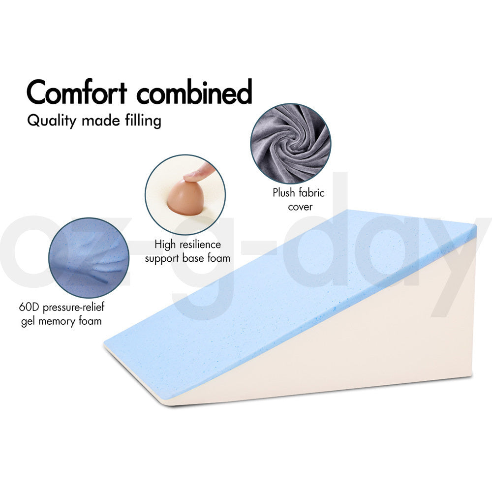 STARRY EUCALYPT Wedge Pillow Memory Foam Cool Gel PLUSH Cover Back support