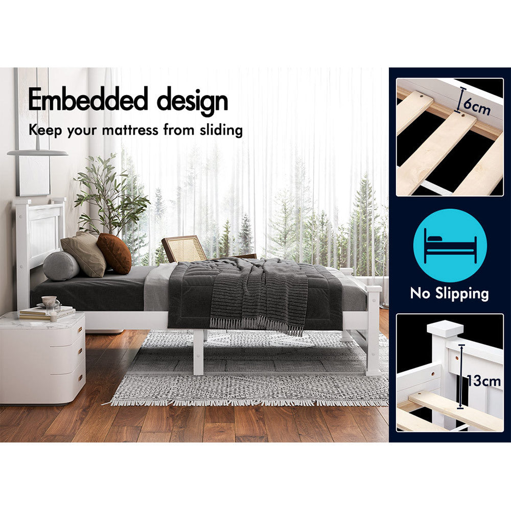 ALFORDSON Bed Frame Wooden Timber King Single Mattress Base Platform Arne