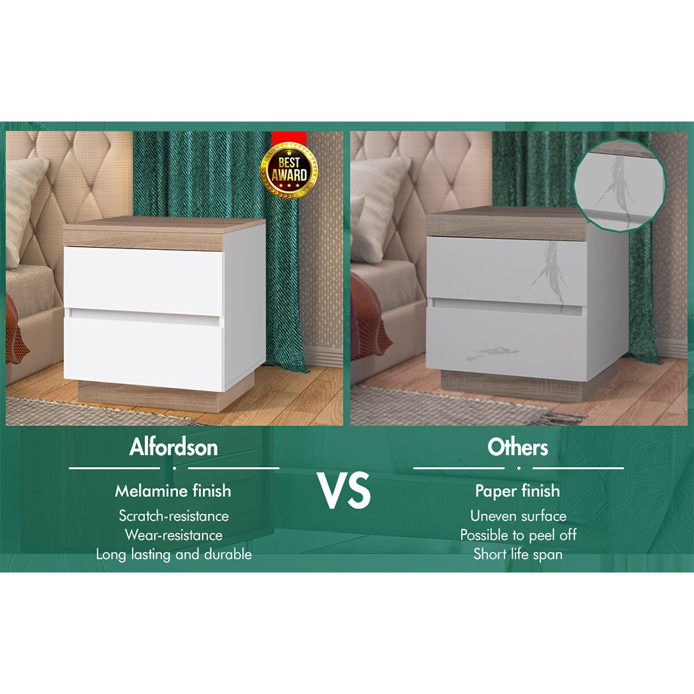 ALFORDSON Bedside Table Nightstand Storage Side End Cabinet Drawers Wood