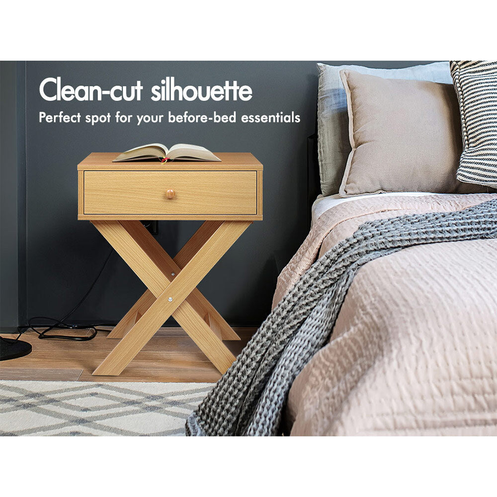 ALFORDSON Bedside Table Nightstand Side Storage Cabinet French Country Wood